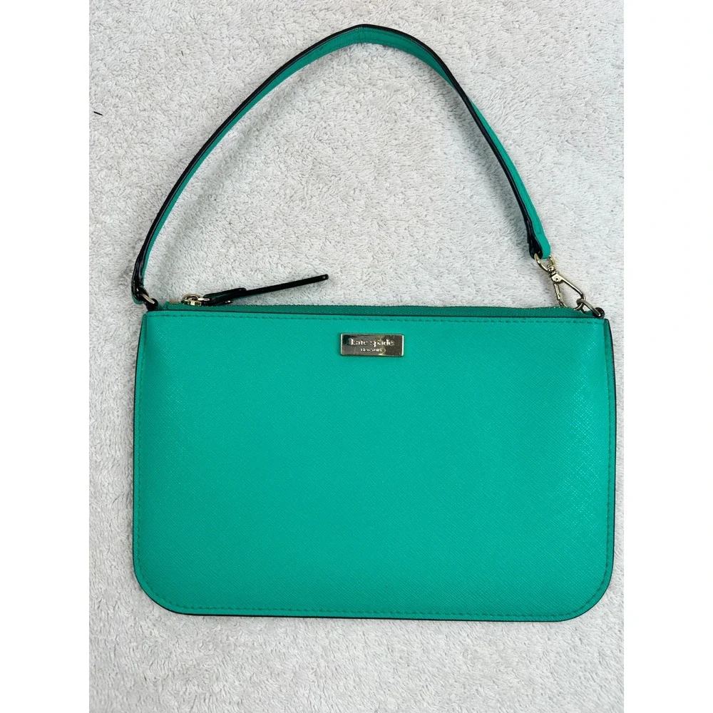 kate spade Turquoise Saffiano Leather Wristlet Shoulder Bag